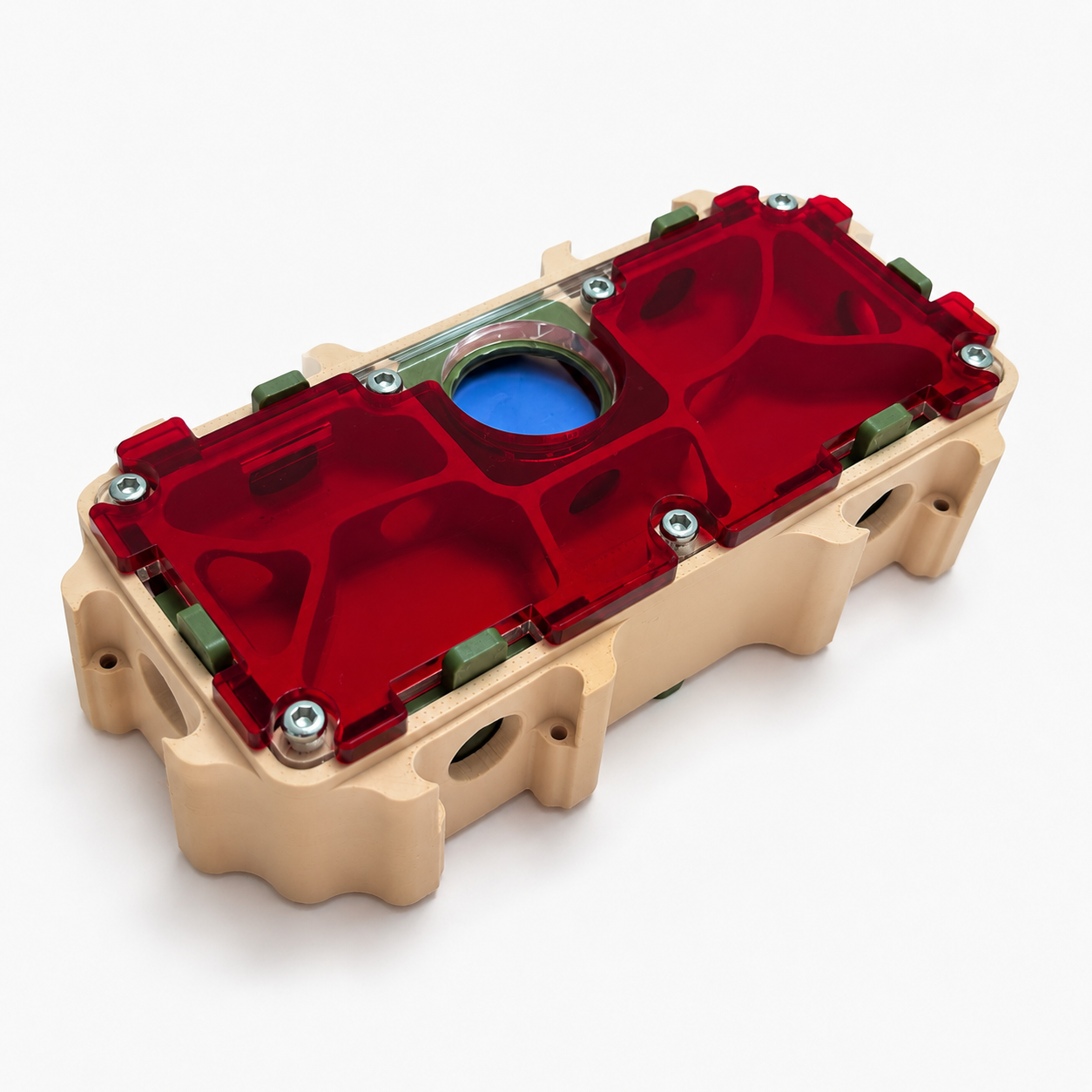 Cache acrylique rouge sur module S Hydrix – Formicarium Nexus AntWorld