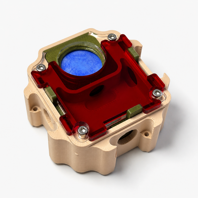Cache acrylique rouge sur module M Hydrix – Réduction lumière nid AntWorld