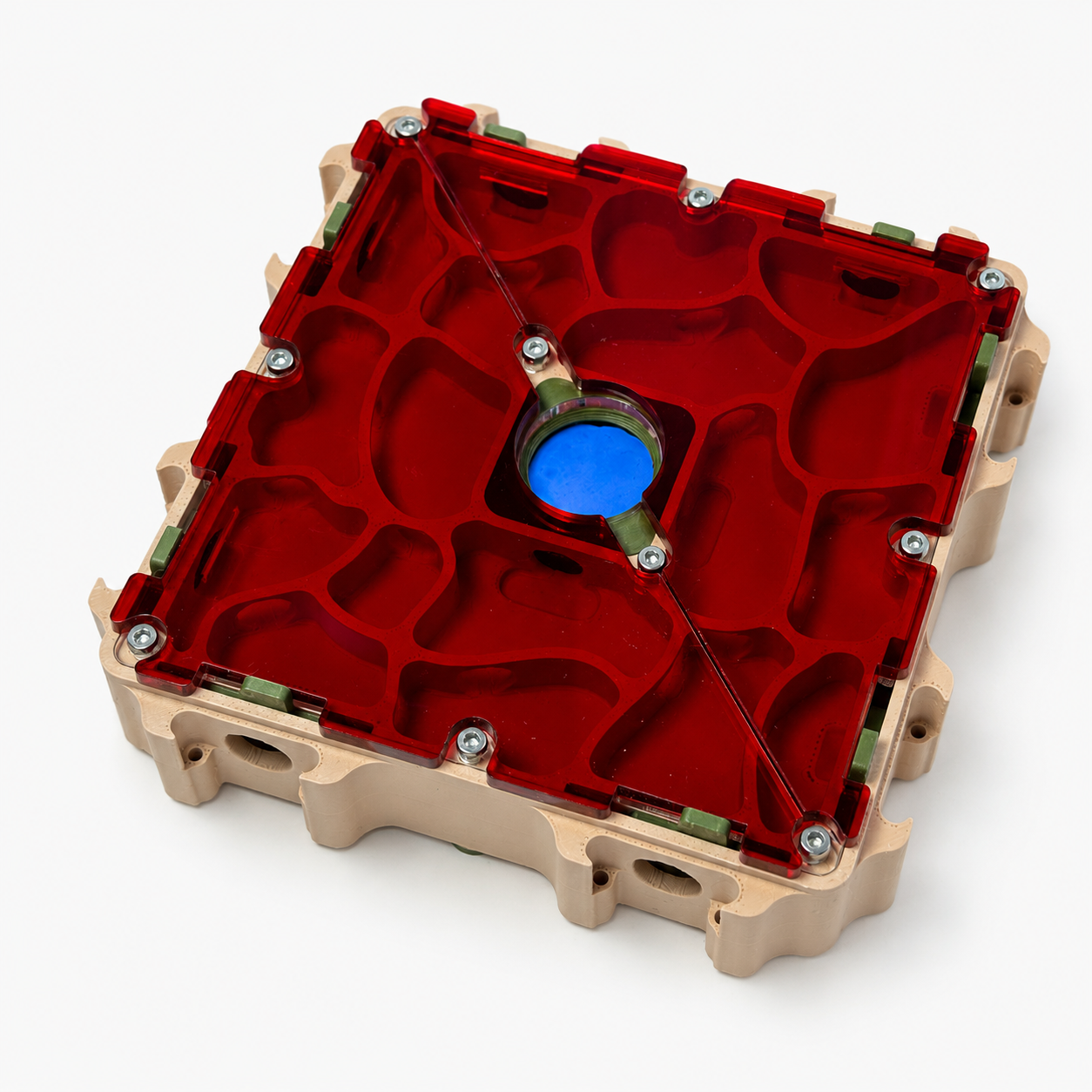 Cache acrylique rouge sur module L+ Hydrix – Formicarium Nexus AntWorld