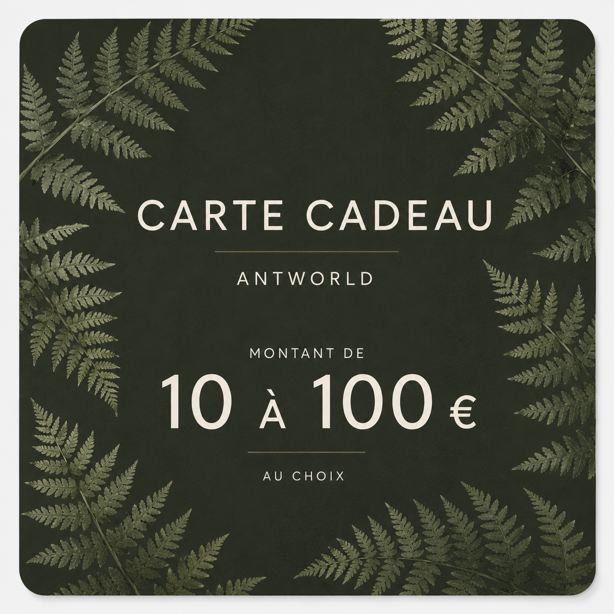 Carte cadeau AntWorld – Idée cadeau élevage fourmis myrmécologie
